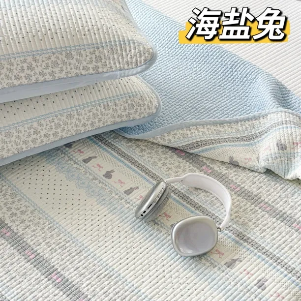 加大纯棉床盖三件套220*240 夹棉床盖榻榻米双人全棉床盖纯棉床单