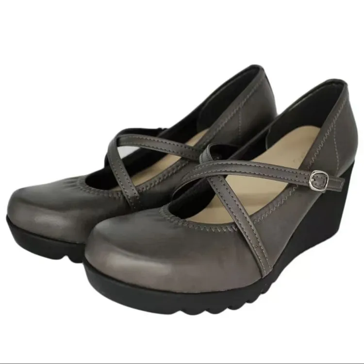 日本正品厚底坡跟玛丽珍女鞋7cm 49608