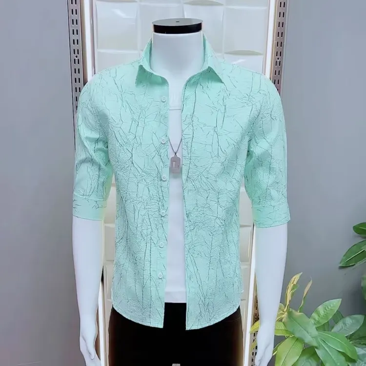 男士长袖免烫速干男装衬衫中袖夏季透气衬衣百搭男时尚气质衬衫潮