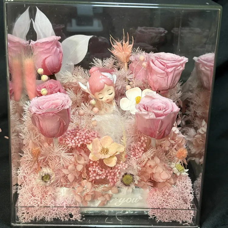 永生花亚克力礼盒适合生日七夕等节日送礼