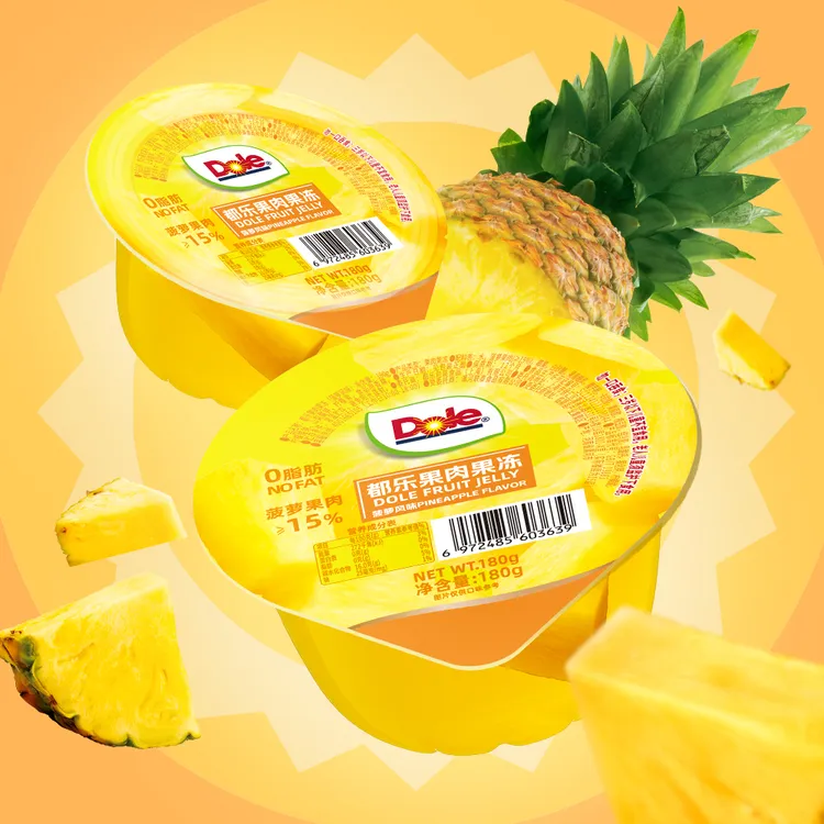 Dole/都乐菠萝果冻0脂肪果肉果冻大杯办公室 网红休闲小零食