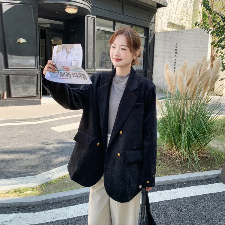 复古高智感西装式羽绒服女2025冬季新款韩系ins风白鸭绒内胆外套