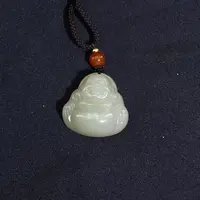 和田玉青玉佛公笑佛弥勒佛挂件（Y）