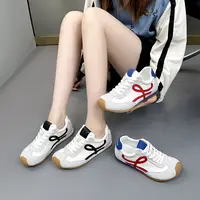 2025夏季新款德训鞋时尚休闲鞋百搭网面厚底小白鞋女鞋休闲鞋8966