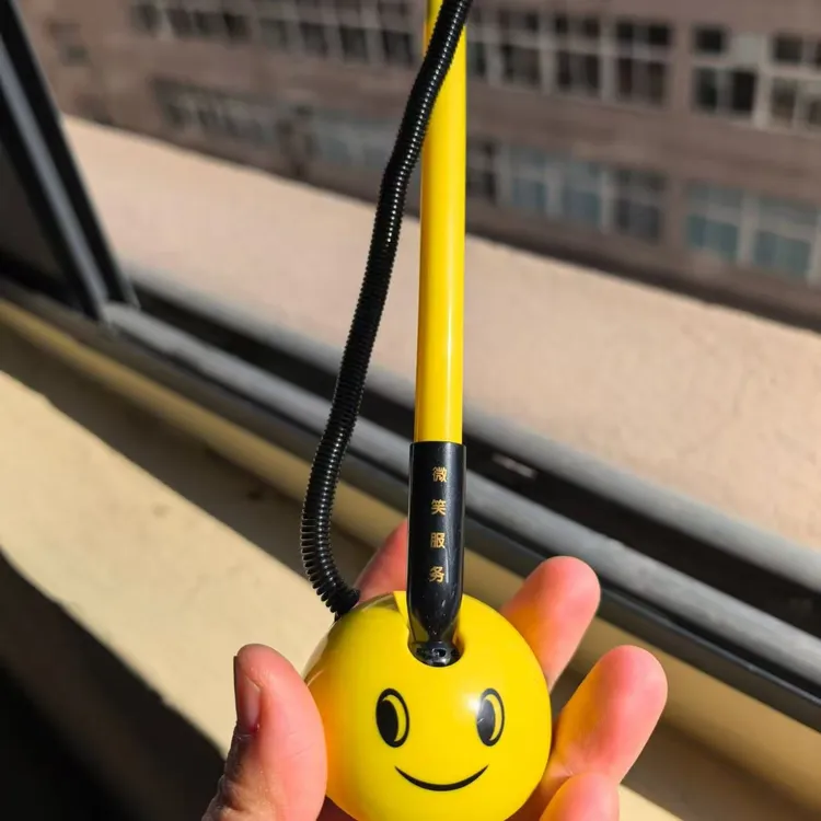 （利灵）台笔柜台桌面笔粘贴固定带绳中性笔签字笔银行黑色中性笔