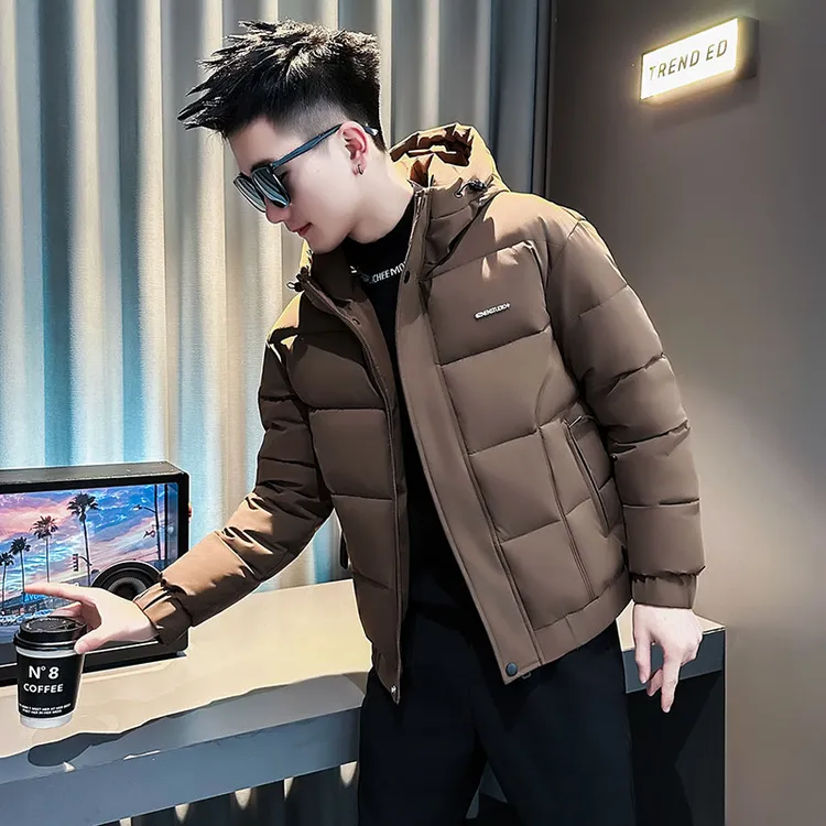 冬季连帽棉衣男款保暖加厚棉袄子2025新款高级感冬装短款棉服外套
