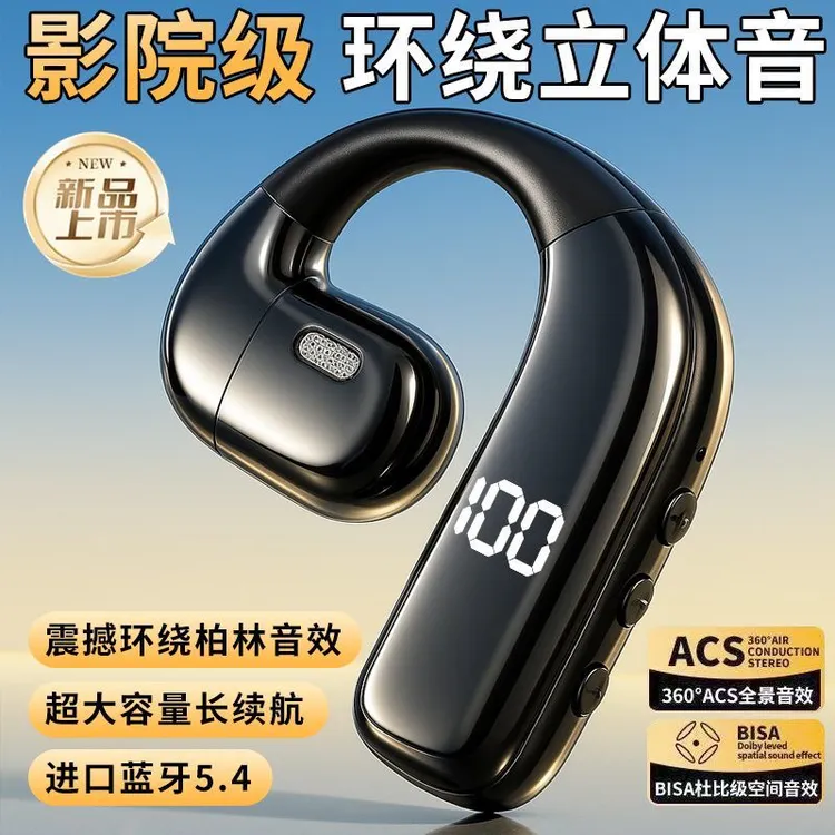 新款开放式无线蓝牙耳机大音量运动降噪耳挂开车商务导航骑手通用