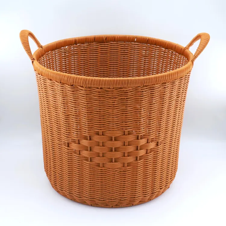 大号双耳硬款提手脏衣篓家用衣服收纳筐仿藤储物浴室收洗衣透气篮