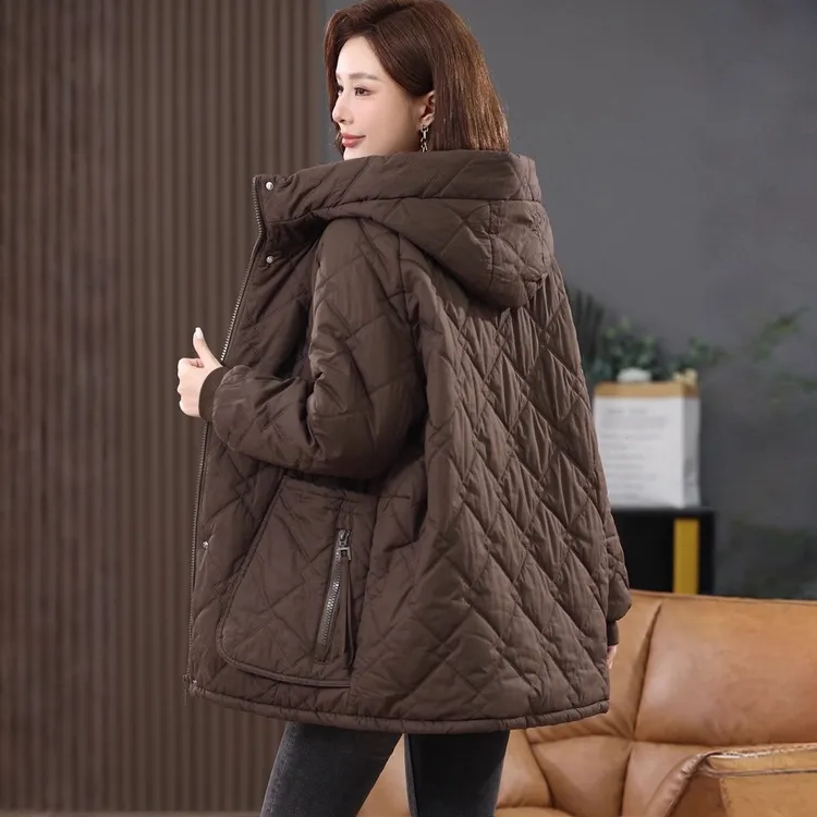 TOUCH MISS女装棉服女冬装新款胖妈妈加厚棉衣休闲宽松棉袄外套