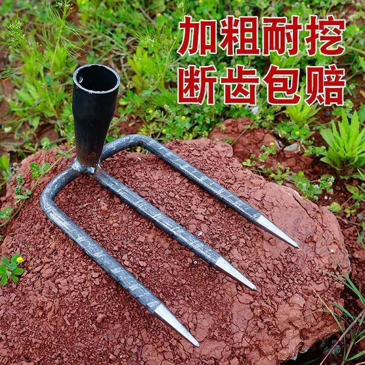 三股叉农用三齿耙子老虎耙子老式三齿耙钢耙多齿耙子松土耙农用
