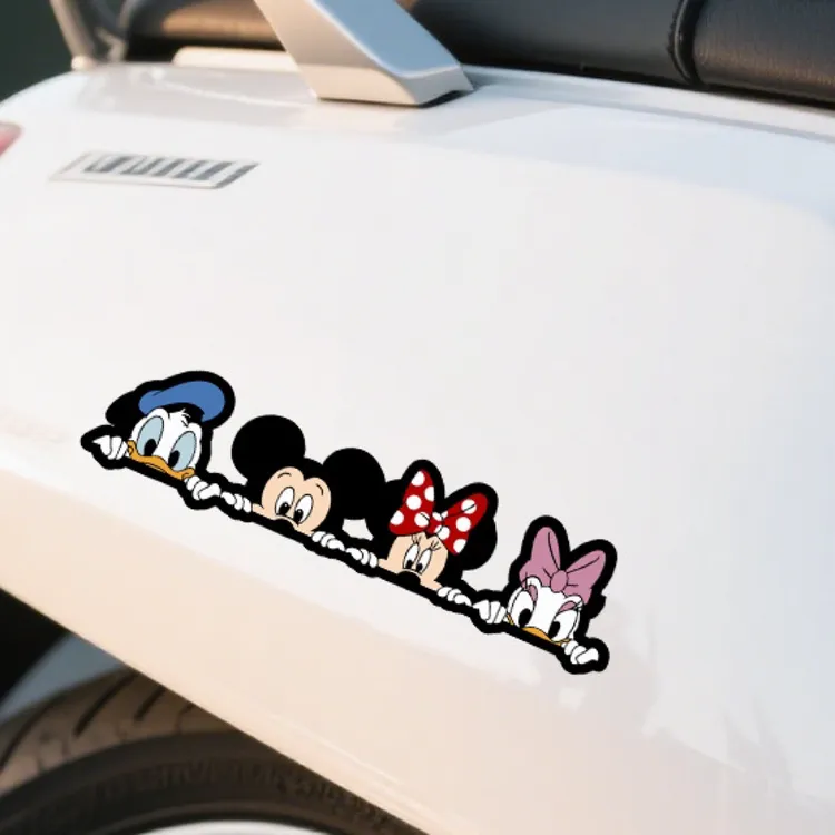 汽车贴纸米老鼠米奇米妮可爱卡通车贴创意个性侧窗趴窗公仔装饰贴