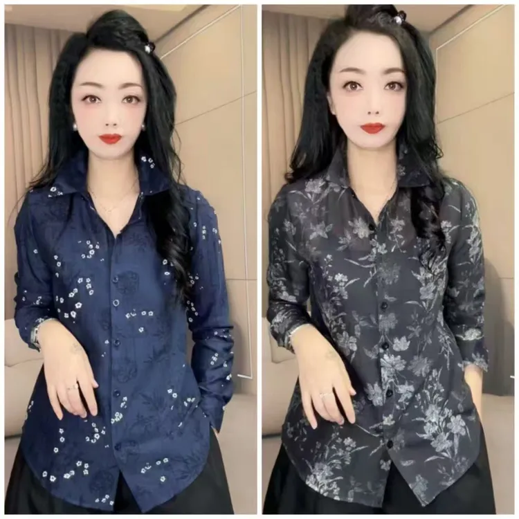 z7093新款时尚潮流花色百搭女装衬衫