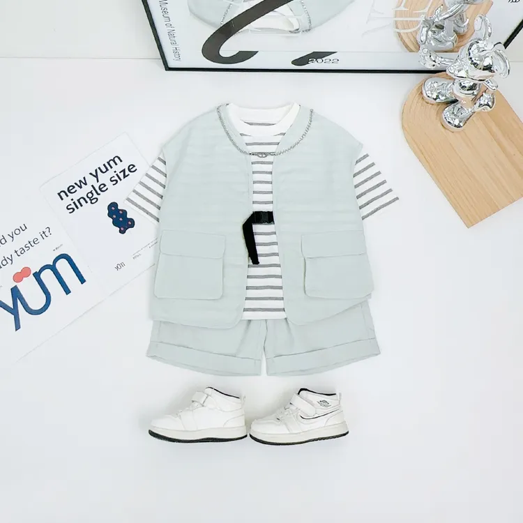 儿童套装夏季2025新款男童休闲三件套洋气潮牌YC5002悠悠童话童装