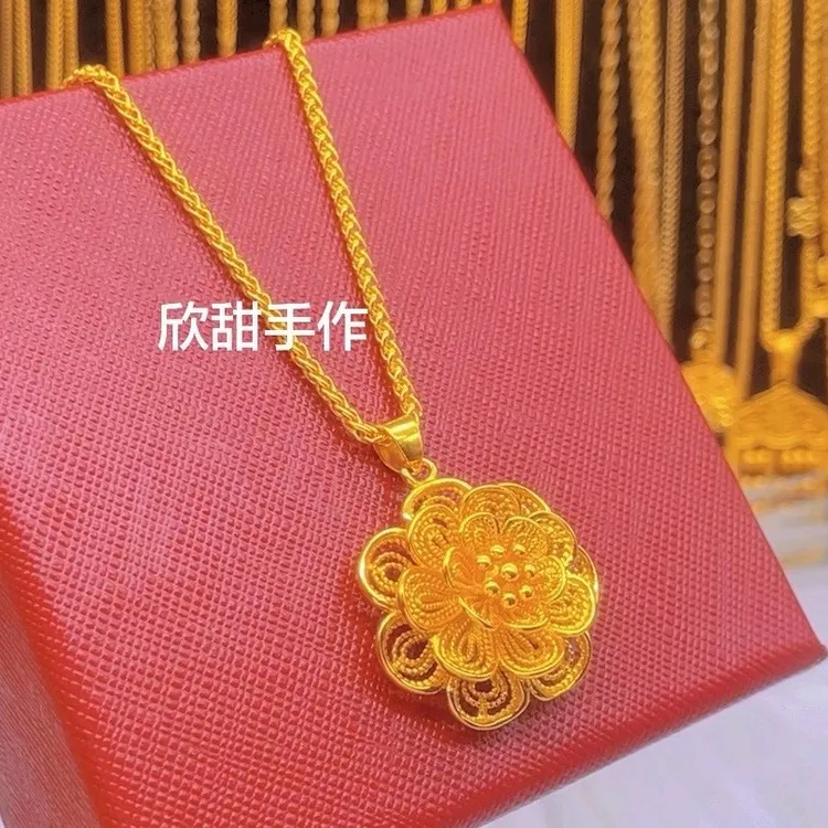 铜合金项链 山茶花➕2.0肖邦链花开富贵女款项链新款爆款轻奢小众