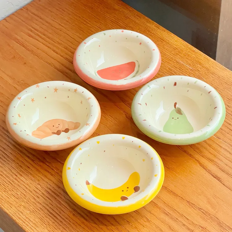 可爱水果陶瓷味碟高颜值可颂酱油醋碟蘸料碟火锅调味碟子陶瓷餐具