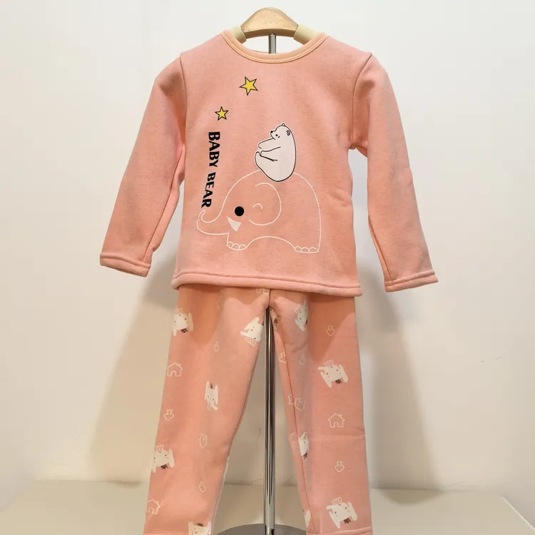 儿童保暖套装加绒加厚男女童秋冬季