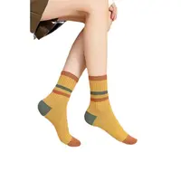 10拉绒袜子男女通用简约纯色膨体中筒袜秋冬季加厚加绒保暖中筒袜