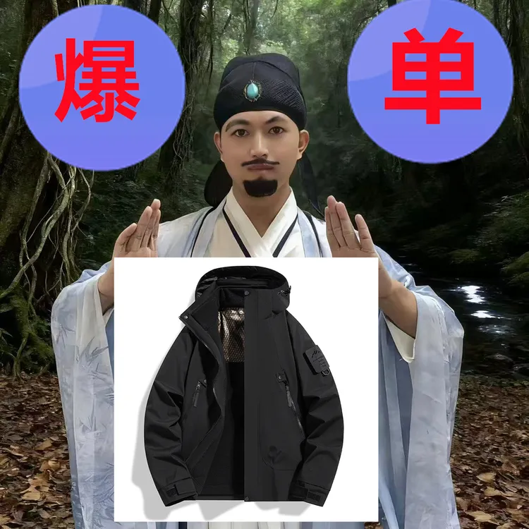 法耐森新款纯色秋冬男女外套冲锋衣茄克三合一防风连帽加绒加厚