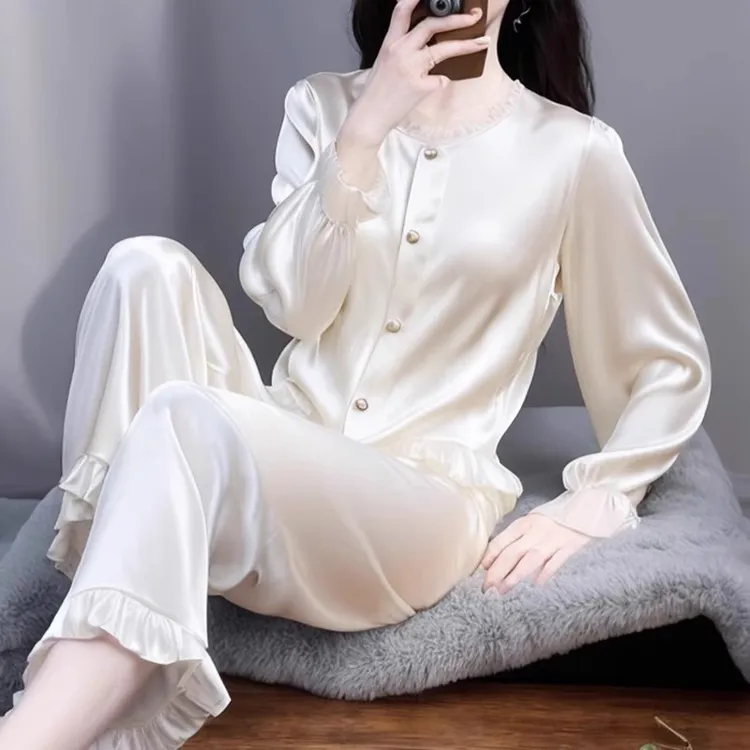 tpvl2025新款甜美法式宫廷风睡衣女春秋长袖套装家居服甜美高级感