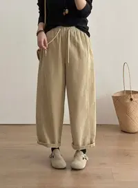 2025秋季新款灯芯绒厚款直筒休闲裤百搭宽松裤子女2655