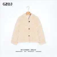 老琴私服【冬日暖阳】琥珀流光风100羊毛保暖毛毛外套女冬季 29961