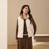 【泡芙】纤莉秀W大码女装流光风白鸭绒叠穿背心可露丽马甲QK2084