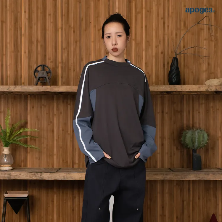 APOGE3【型线训练服】速干拼接长袖T恤球衣宽松防晒美式运动打底