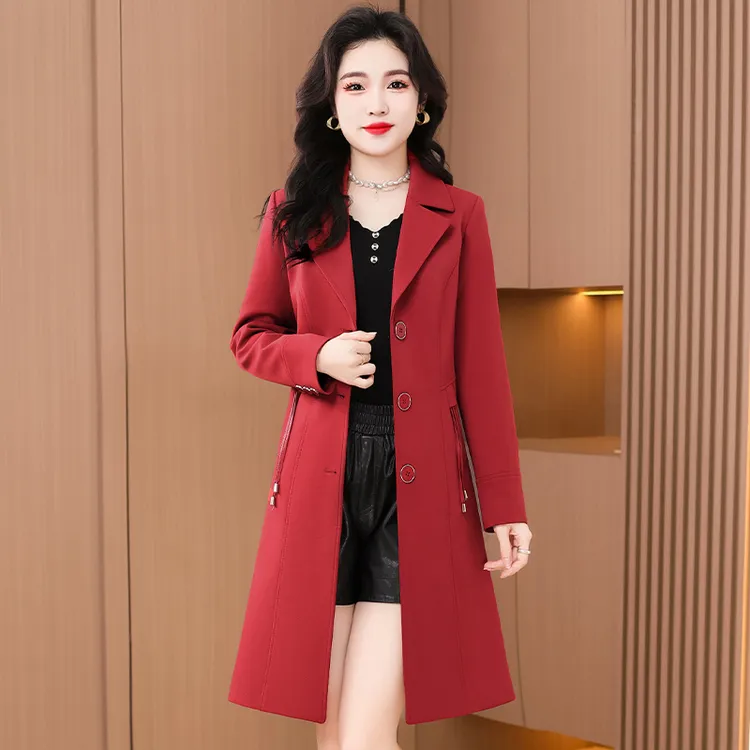 【恋晚】洋气休闲装杭州意法风衣外套女2025新款春轻奢时尚妈妈装