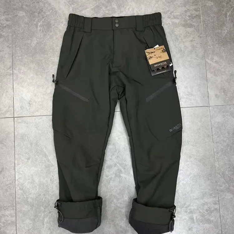 加绒加厚！秋冬新款男士户外运动休闲防寒保暖软壳冲锋裤908