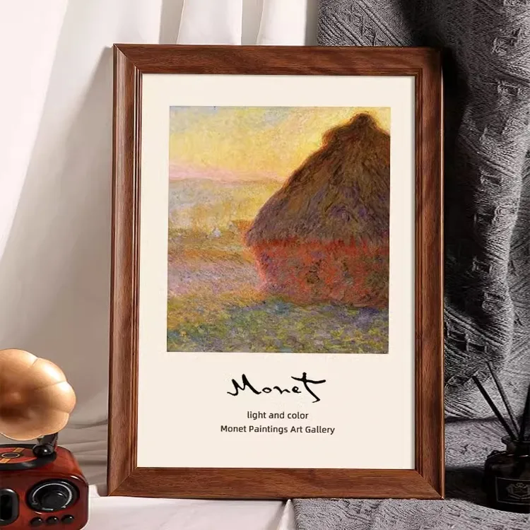 复古相框空框挂墙a3A4木质画框4k开8K儿童素描油画外框架装裱16寸