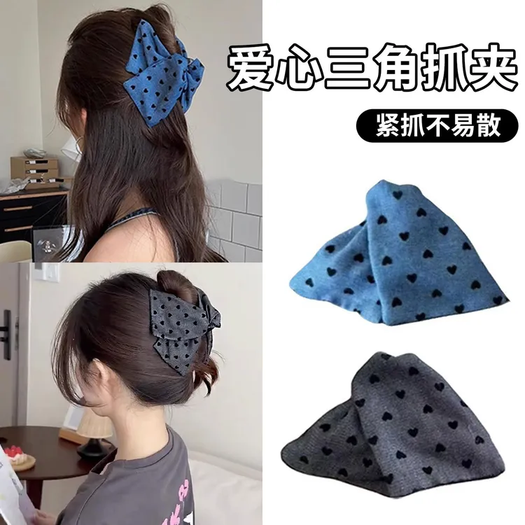 亚克力布艺三角形发夹甜美简约学院风发抓个性百搭时尚发饰