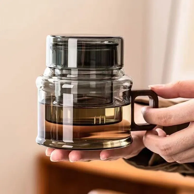 新品耐热玻璃壶迷三件杯茶壶水壶家用泡茶壶茶水分离