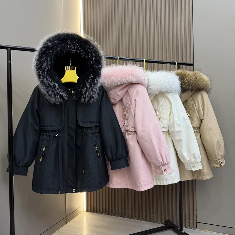 【梦蝶款】冬季皮草派克服中长款真兔毛内胆可拆卸连帽皮草外套加厚