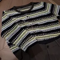 【雾色清晨】撞色条纹圆领保暖百搭小众设计感短款毛针织开衫女