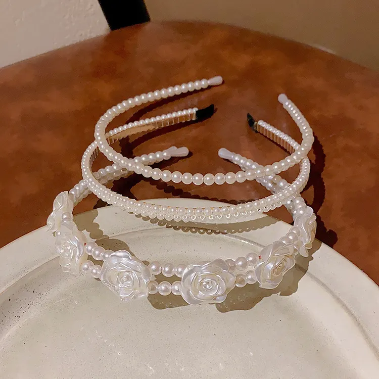 甜美复古发箍女式珍珠头箍外出百搭森系网红捆发韩国仙女风格