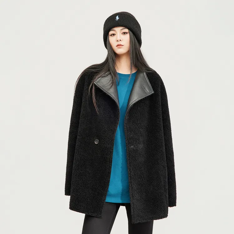 ZHENXI【双面两穿】高个子加长保暖外套女加厚皮衣25QDFF0285