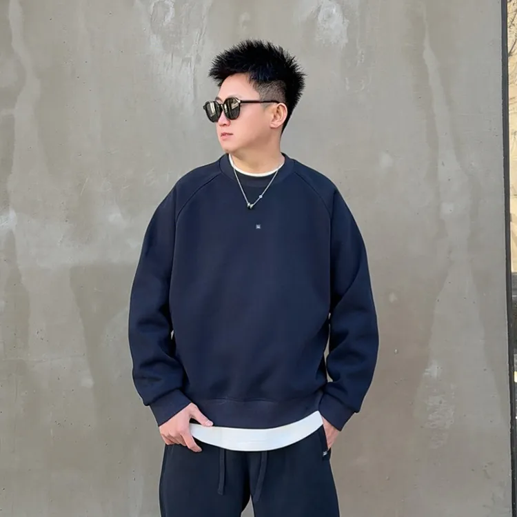 LKT.NINE秋冬潮牌加绒加厚拉链卫衣男宽松圆领保暖长袖内搭90309