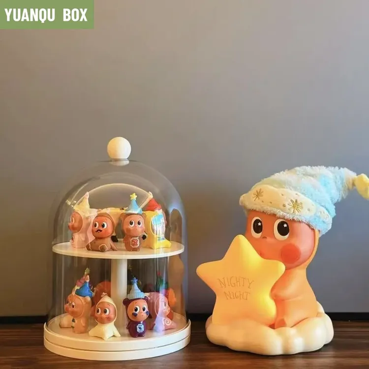 潮玩手办收纳盒盲盒收纳娃娃展示架子防尘高透手办泡泡玛特展示