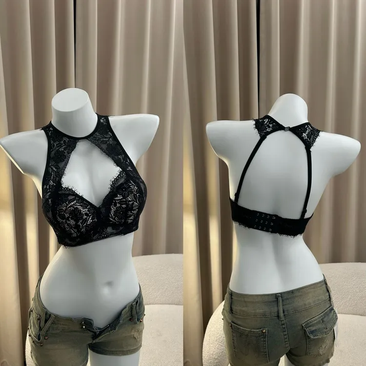 浠儿家•性感纯欲蕾丝挂脖内搭AB杯小胸聚拢显大内衣女调整型文胸