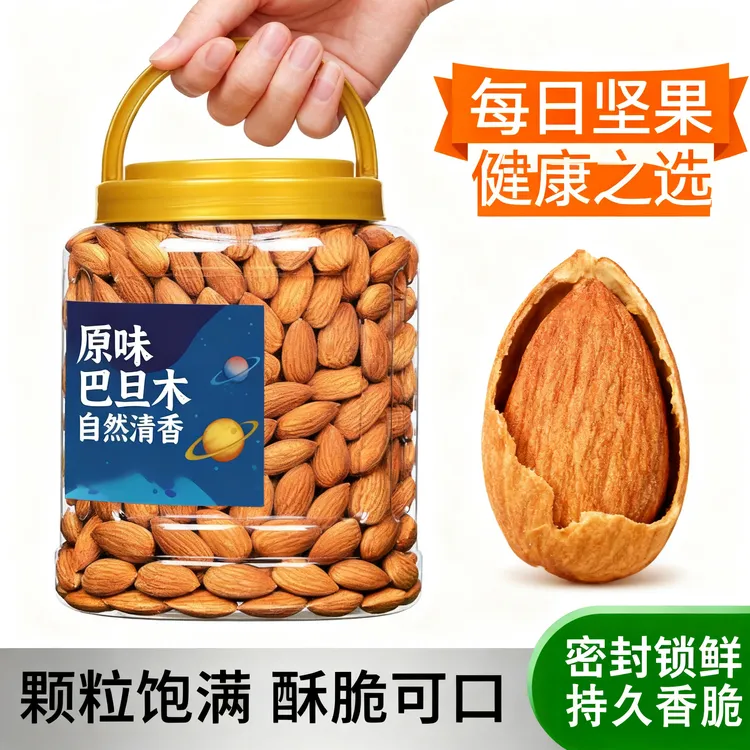 巴旦木仁杏仁坚果扁桃仁散装干果零食批发年货巴旦木仁