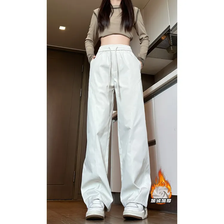 美式复古工装裤男2024新款秋冬季直筒宽松百搭重磅加绒休闲裤子男