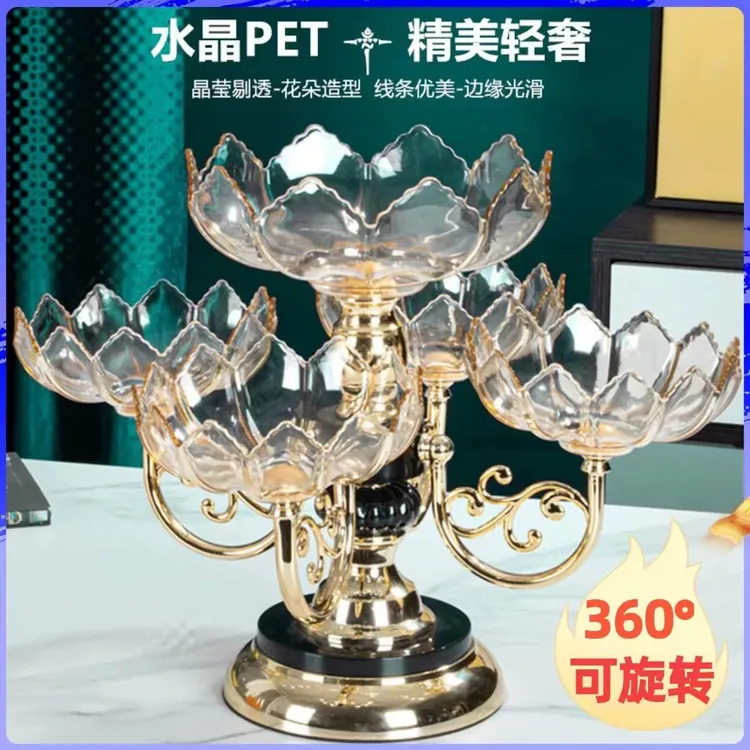 2025新款网红水果盘家用客厅茶几糖果零食多层创意果盘高档轻奢风