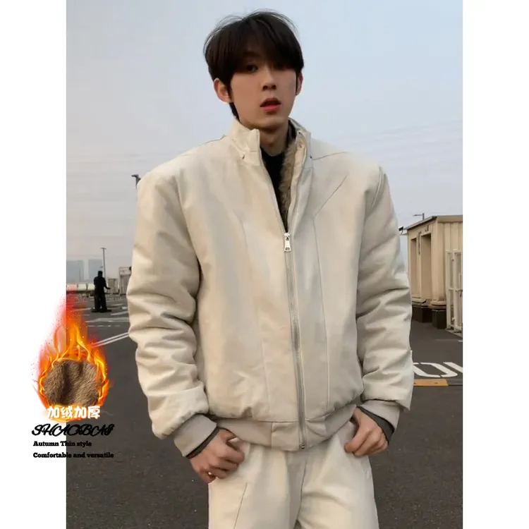 美式短款座山雕夹克棉服男款冬季加厚保暖立领外套高级感工装棉衣