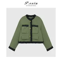 重磅撞色拼接双面穿高级感工装风圆领棉服外套Q23541
