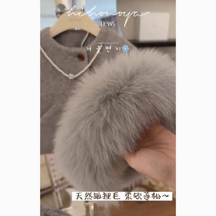 【狐狸毛领】十七Hihoniya~2025冬亲子气质100%高蓬狐狸毛领