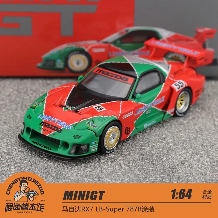 MINIGT 1:64 马自达RX7 LB-Super 787B涂装 合金车模 990