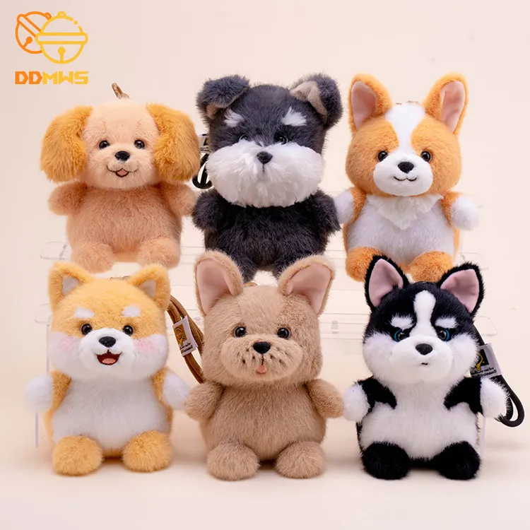 可爱小狗西高地桌伴娃娃摆件柴犬公仔小熊哈士奇挂件毛绒玩具礼物