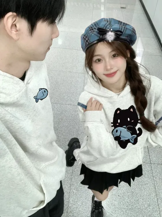 情侣装卫衣秋冬款2025新款不一样网红特别的小众超火冬季衣服外套