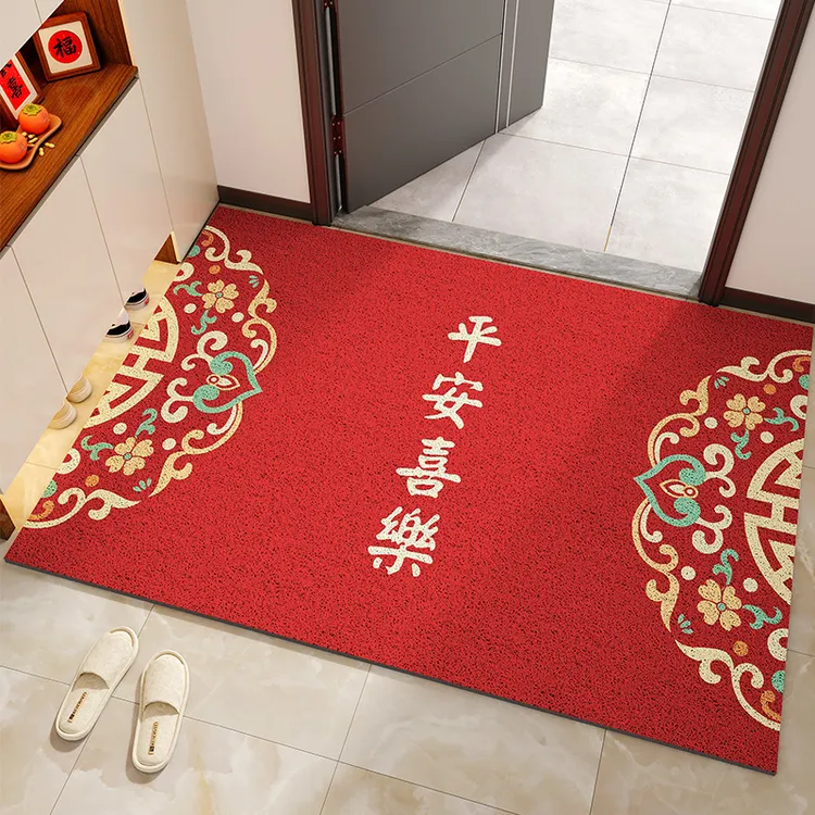 地垫入户门垫进门门口红色地毯新年喜庆玄关防滑丝圈脚垫