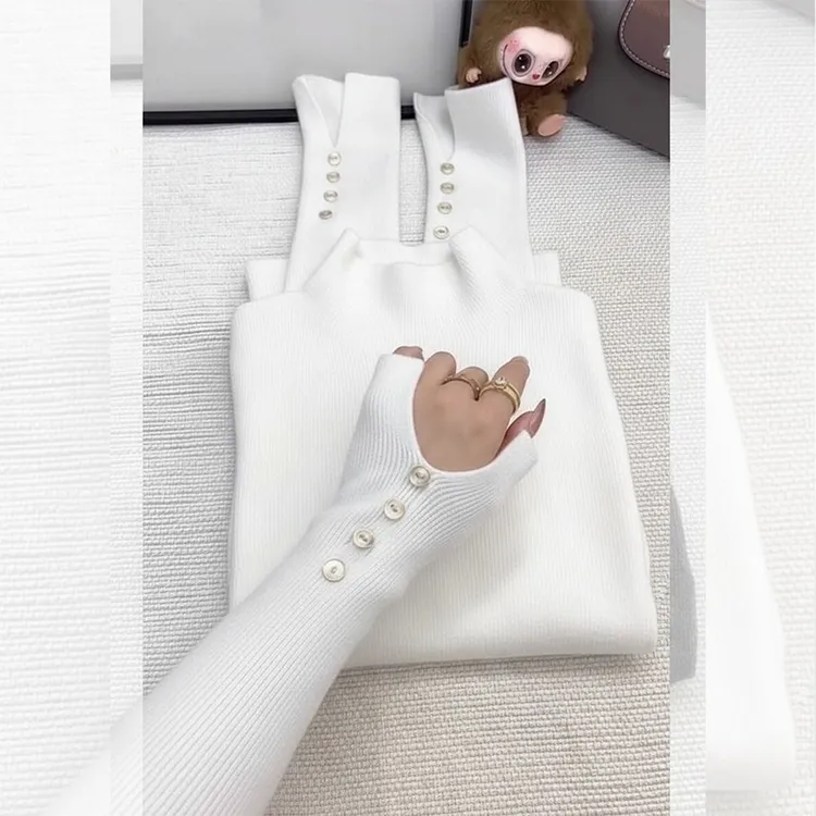 高级感纯色半高领保暖毛衣内搭高品质抗起球针织打底衫精致上衣女